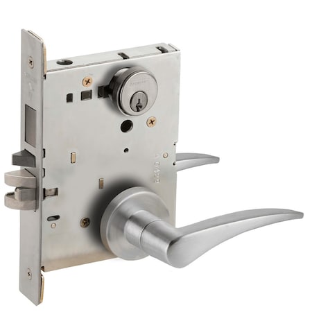 Schlage Schlage L-Series, Entrance Mortise Lock, A Rose, 12 Lever, Grade 1 Mortise Lock, Conventional Cylind L9453P 12A 626 LH